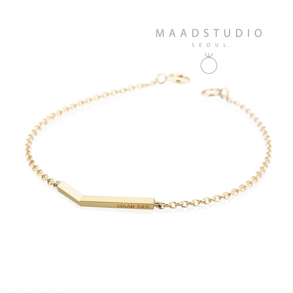 Check II bracelet (S_slim) 14k gold