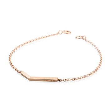 Check II bracelet (S_slim) 14k Red Gold