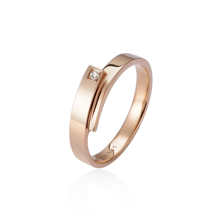 Covering ring (S) 14k Red Gold Diamond