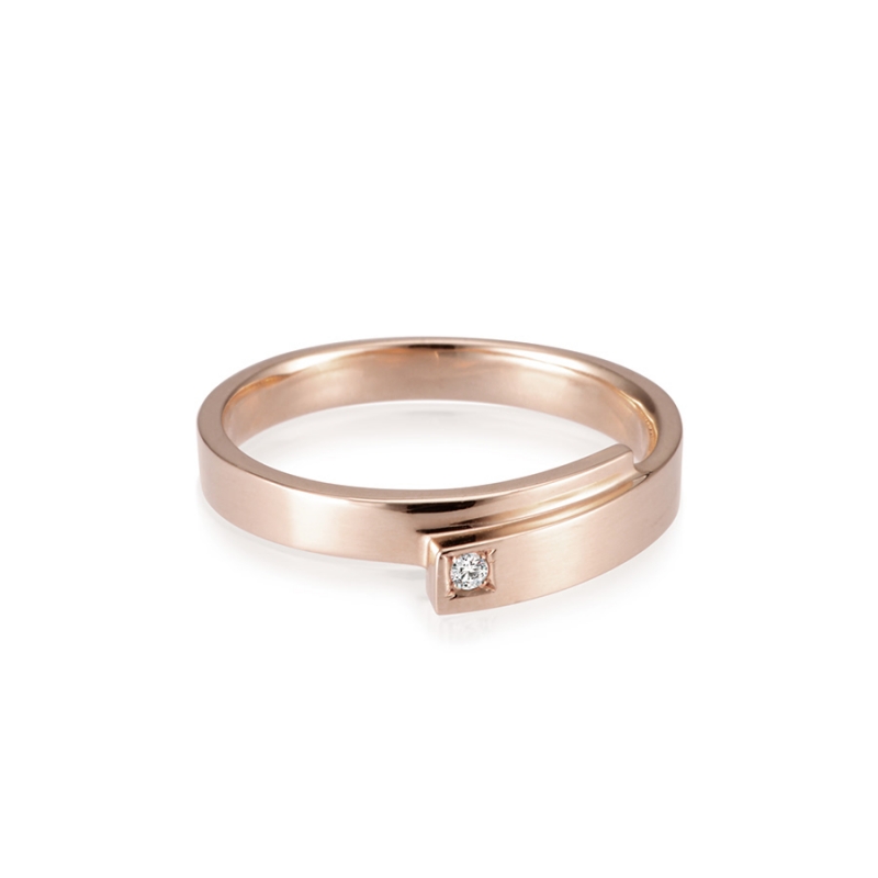 Covering ring (S) 14k Red Gold Diamond