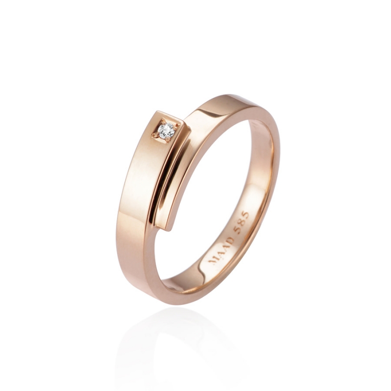 Covering ring (M) 14k Red Gold Diamond