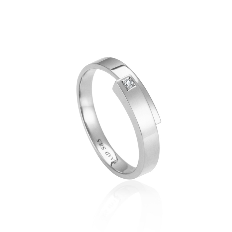 Covering ring (M) 14k White Gold Diamond