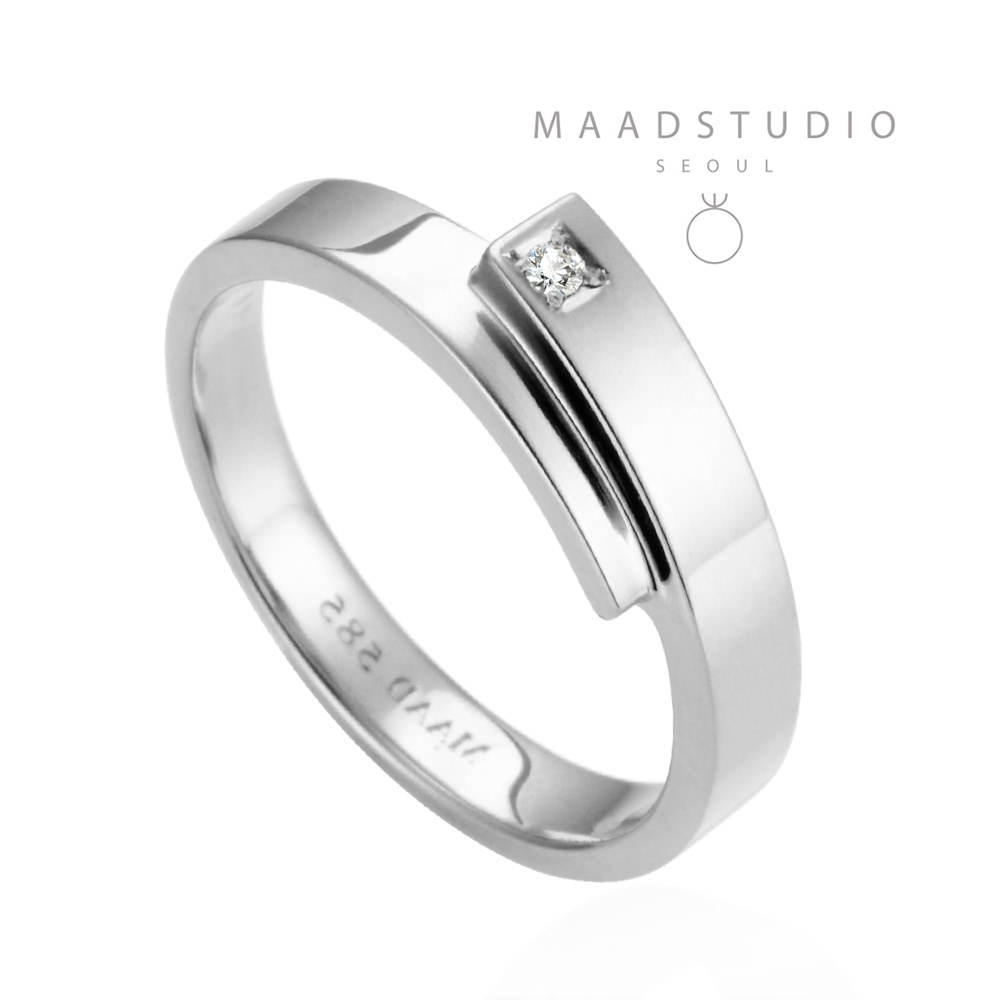 Covering ring (M) 14k White Gold Diamond