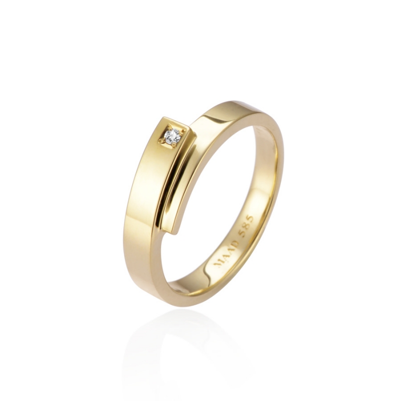 Covering ring (M) 14k gold Diamond