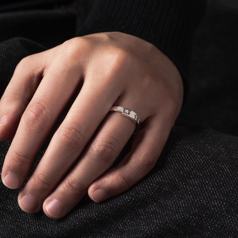 Covering wedding ring Set (M&S) 14k White gold Diamond