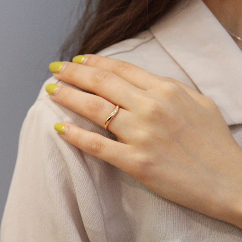 호수 반지 (소) 14k 레드골드 CZ