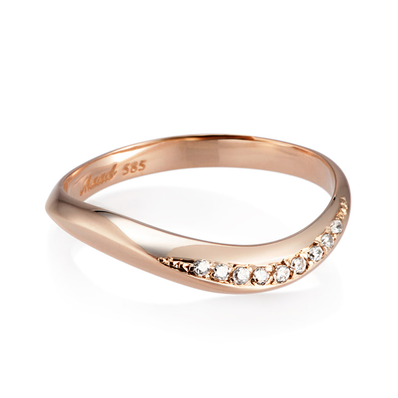 호수 반지 (소) 14k 레드골드 CZ