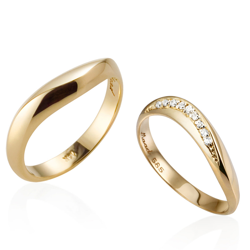 호수 커플링 (중+소) 14k CZ & flat