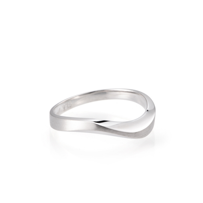 Stream wave II ring (S) Sterling silver hairline