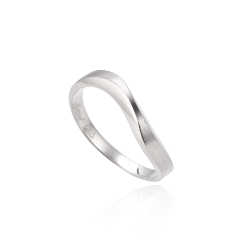 Stream wave II ring (S) Sterling silver hairline