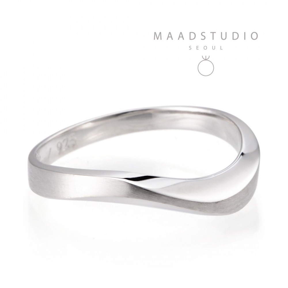 Stream wave II ring (S) Sterling silver hairline