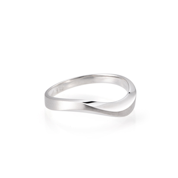 Stream wave II ring (S) Sterling silver hairline