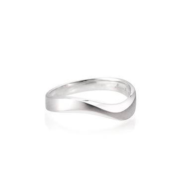 Stream wave II ring (M) Sterling silver hairline