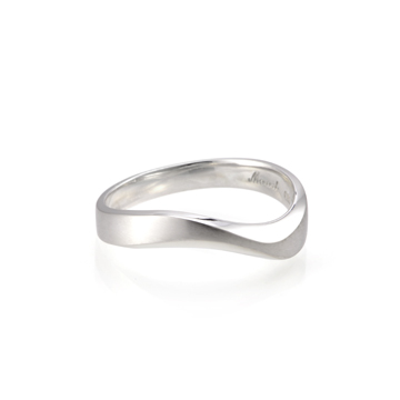 Stream wave II ring (L) Sterling silver hairline