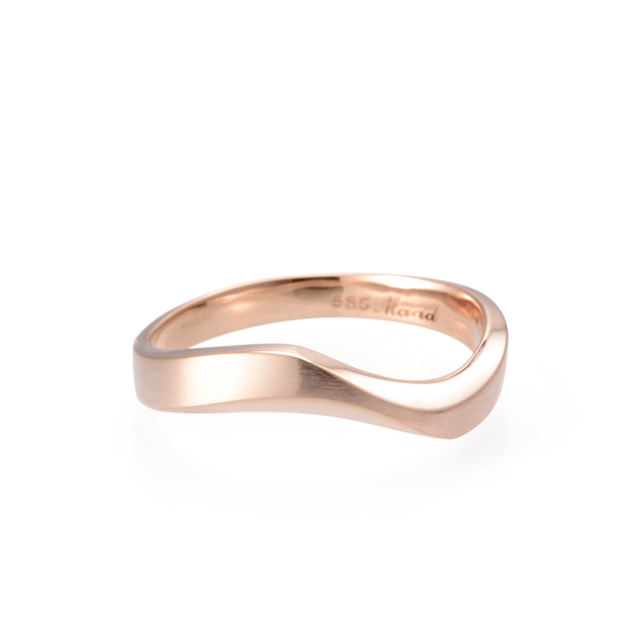 Stream wave II ring (S) 14k Red gold hairline
