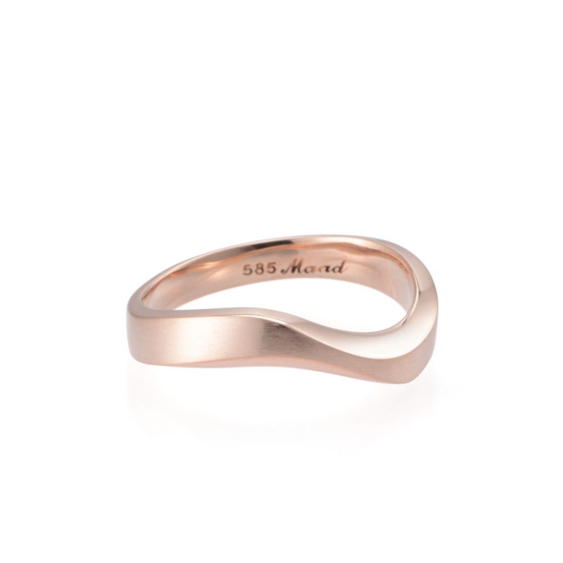 Stream wave II ring (M) 14k Red gold hairline