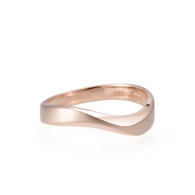 Stream wave II ring (L) 14k Red gold hairline