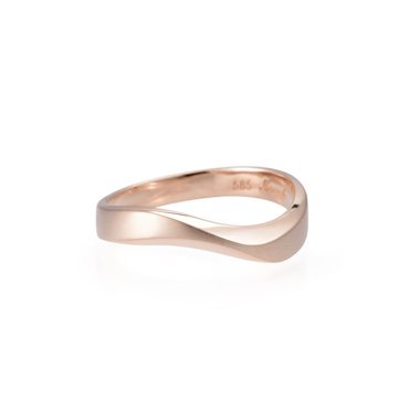 Stream wave II ring (L) 14k Red gold hairline