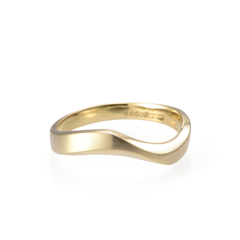 Stream wave II ring (S) 14k gold hairline