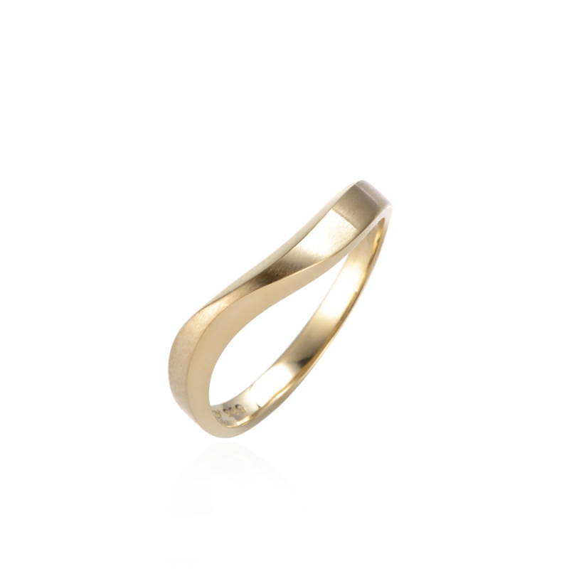Stream wave II ring (S) 14k gold hairline