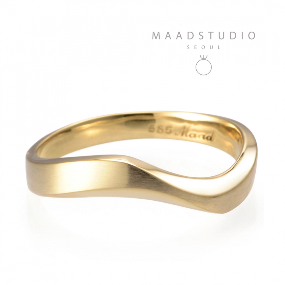 Stream wave II ring (S) 14k gold hairline