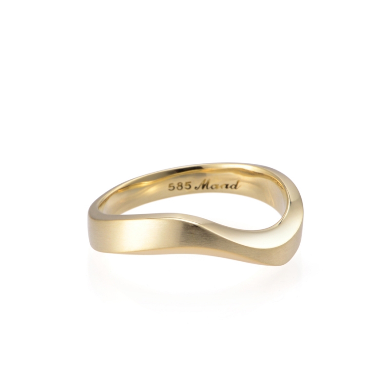 Stream wave II ring (M) 14k gold hairline