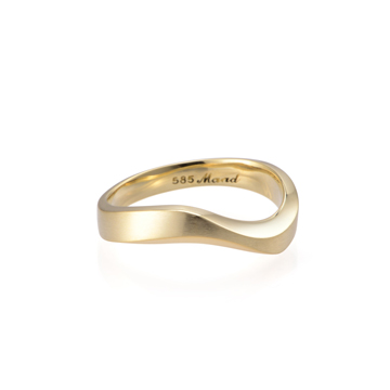 Stream wave II ring (M) 14k gold hairline