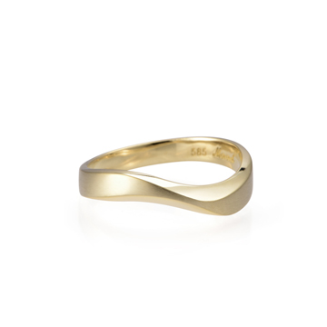 Stream wave II ring (L) 14k gold hairline