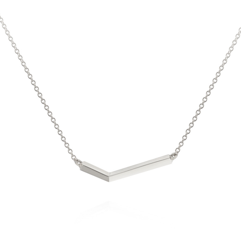Check II necklace (S_slim) 14k White gold