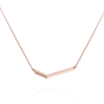 Check II necklace (S_slim) 14k Red gold