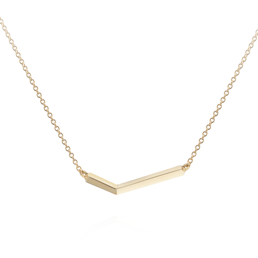 Check II necklace (S_slim) 14k gold