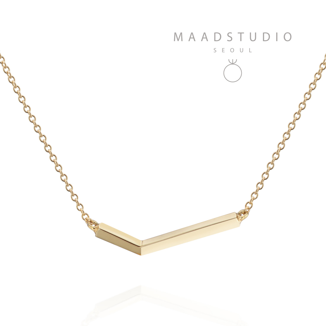 Check II necklace (S_slim) 14k gold