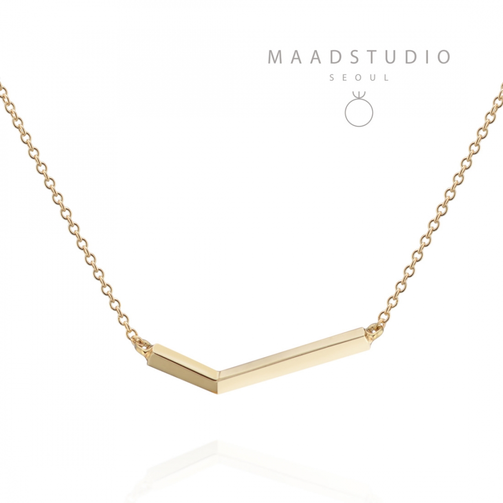 Check II necklace (S_slim) 14k gold