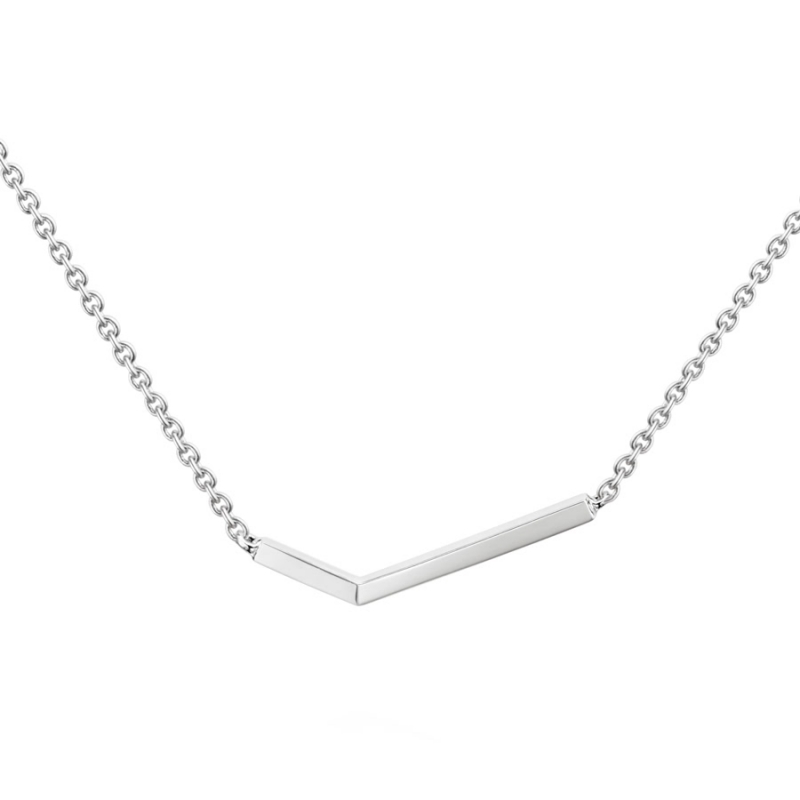 Check II necklace (S) Sterling silver 2mm Link chain
