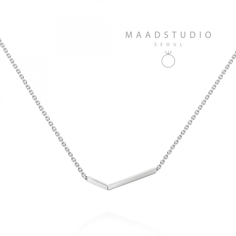 Check II necklace (S) Sterling silver 2mm Link chain