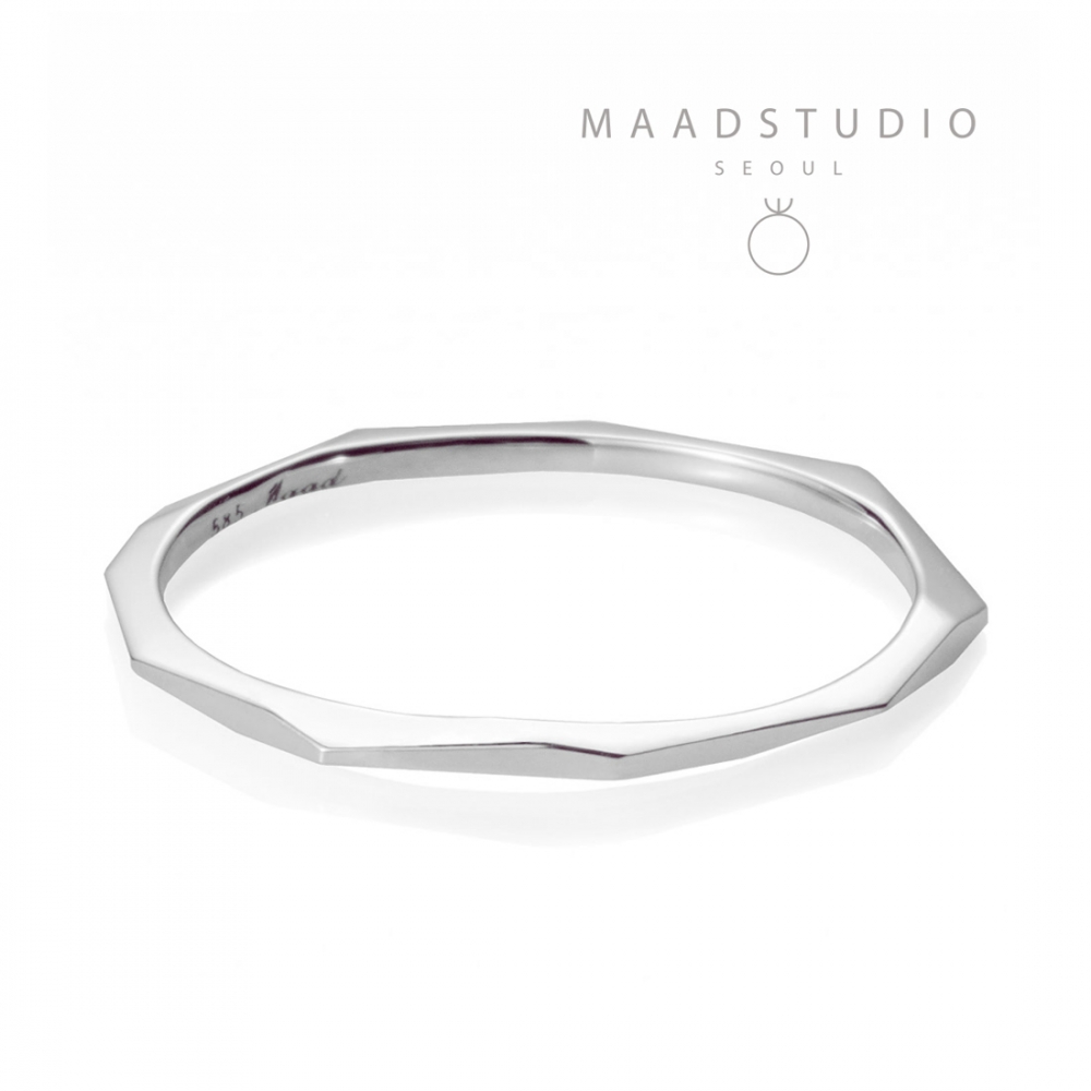 Twig ring (S_slim) 14k White gold