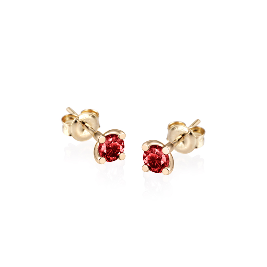 MR 오벌 솔리테어 귀걸이 14k garnet 0.2ct