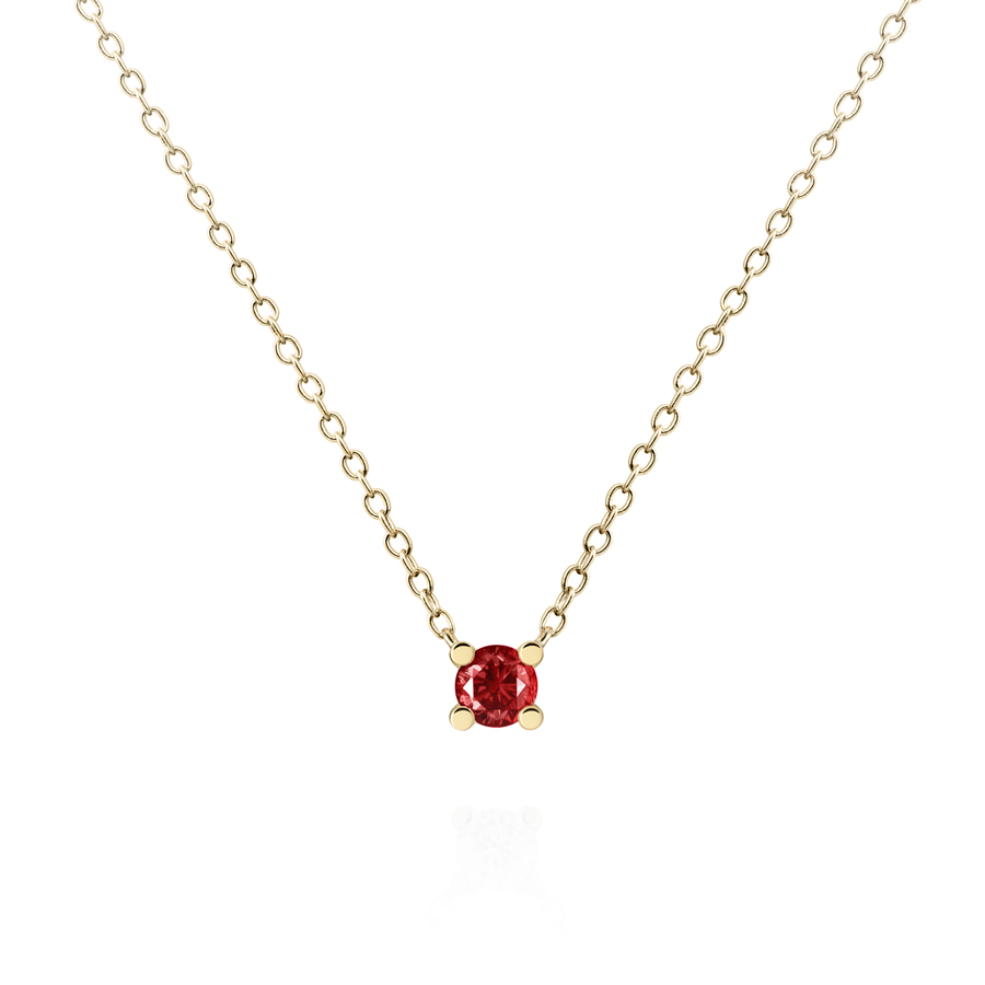 MR 오벌 솔리테어 목걸이 14k garnet 0.2ct