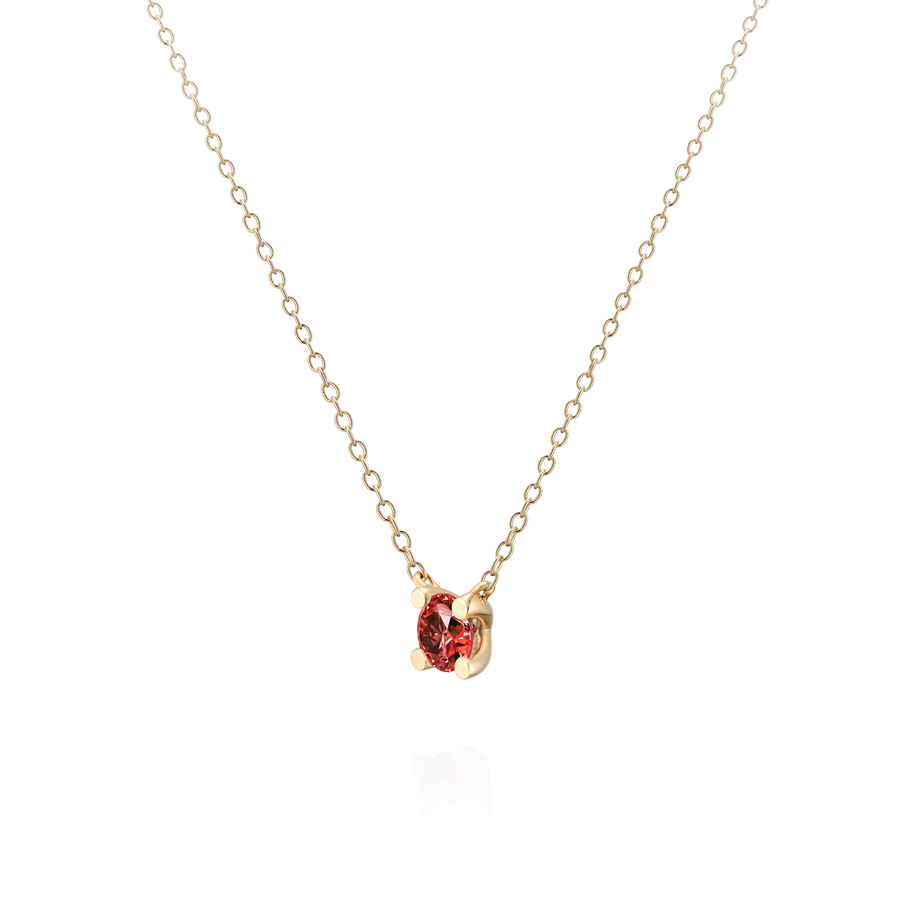 MR 오벌 솔리테어 목걸이 14k garnet 0.2ct