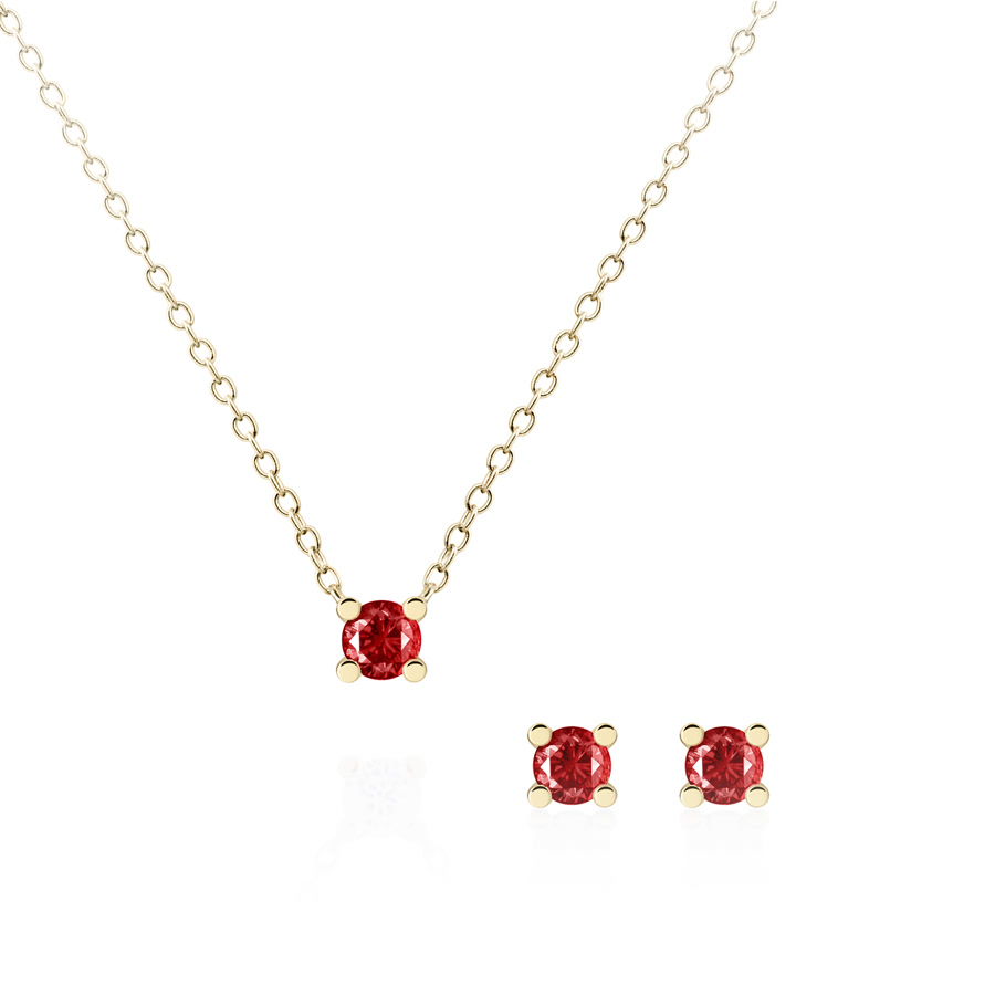 MR 오벌 솔리테어 Set 14k garnet 0.2ct