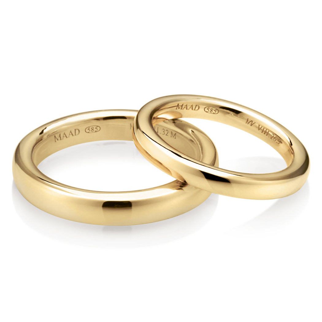 MR-VIII 스퀘어밴드_Raised 커플링 3.2mm+2.6mm (중+소) 14K
