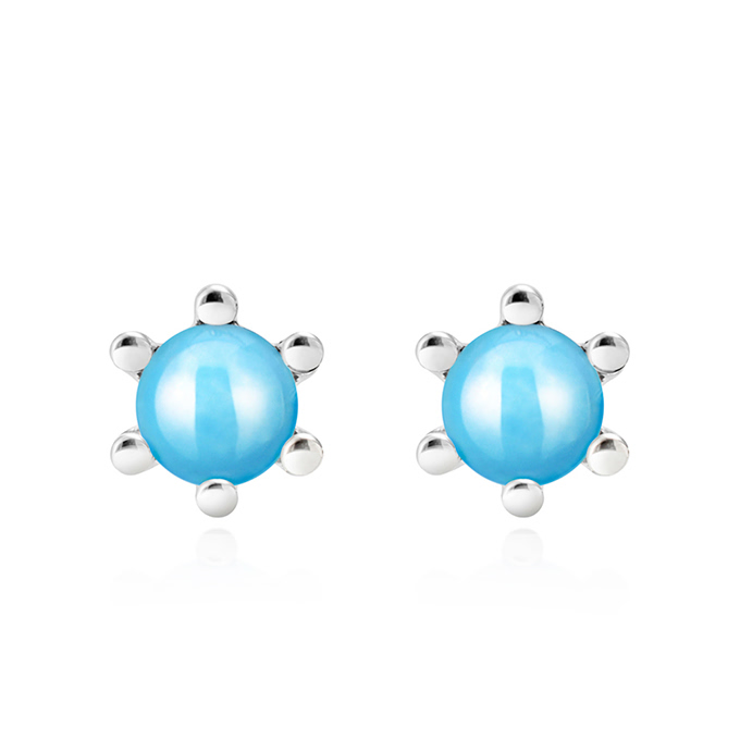 단델리온 귀걸이 Silver_925 turquoise 0.3ct
