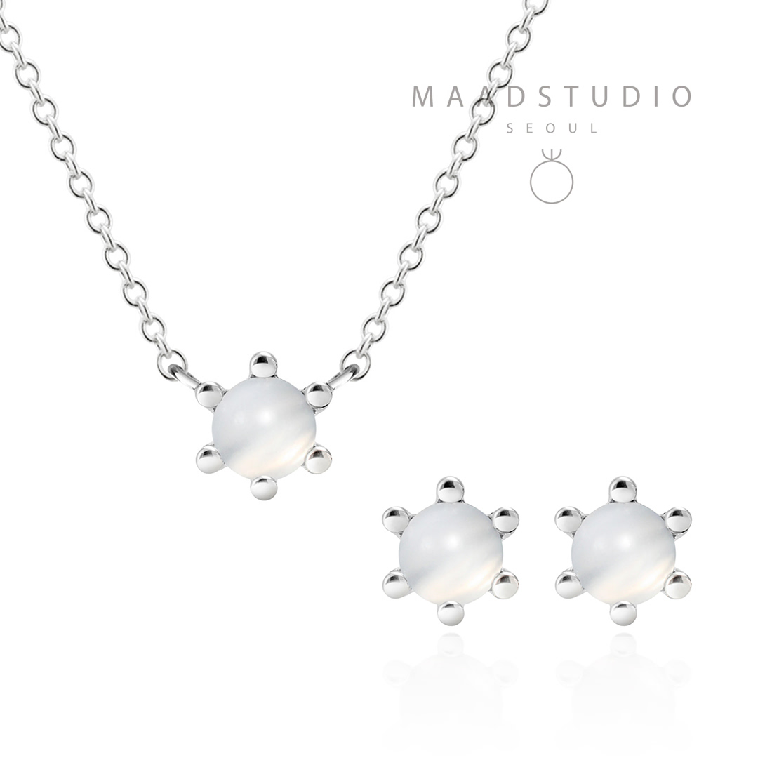 단델리온 Set Silver_925 moonstone 0.3ct