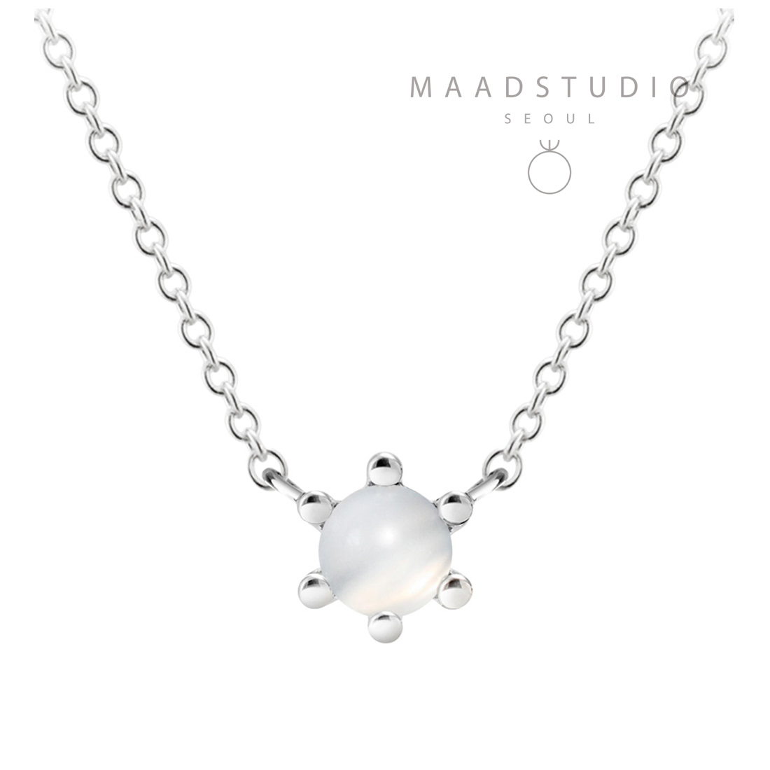 단델리온 목걸이 Silver_925 moonstone 0.3ct