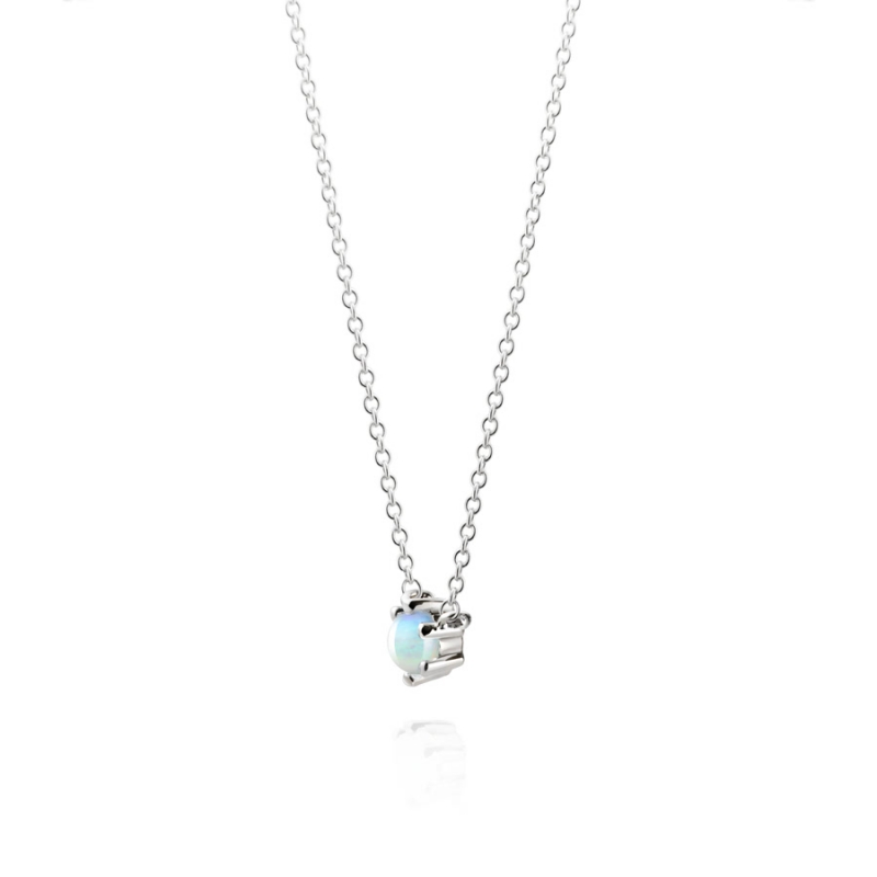 Dandelion pendant & earring Set blue opal 0.3ct Sterling silver
