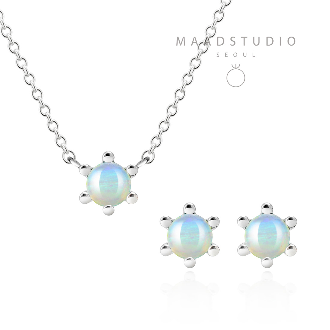 단델리온 Set Silver_925 opal 0.3ct