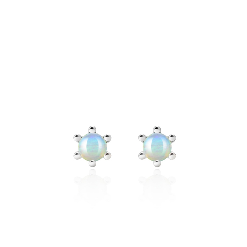 Dandelion earring blue opal 0.3ct Sterling silver