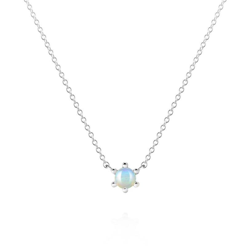 Dandelion pendant blue opal 0.3ct Sterling silver
