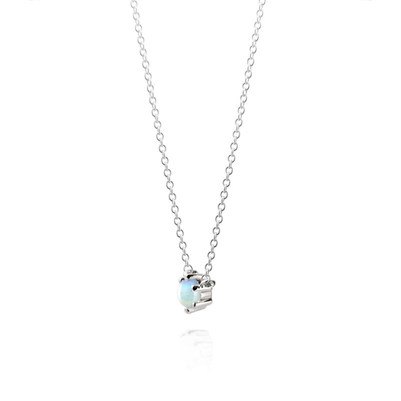 Dandelion pendant blue opal 0.3ct Sterling silver
