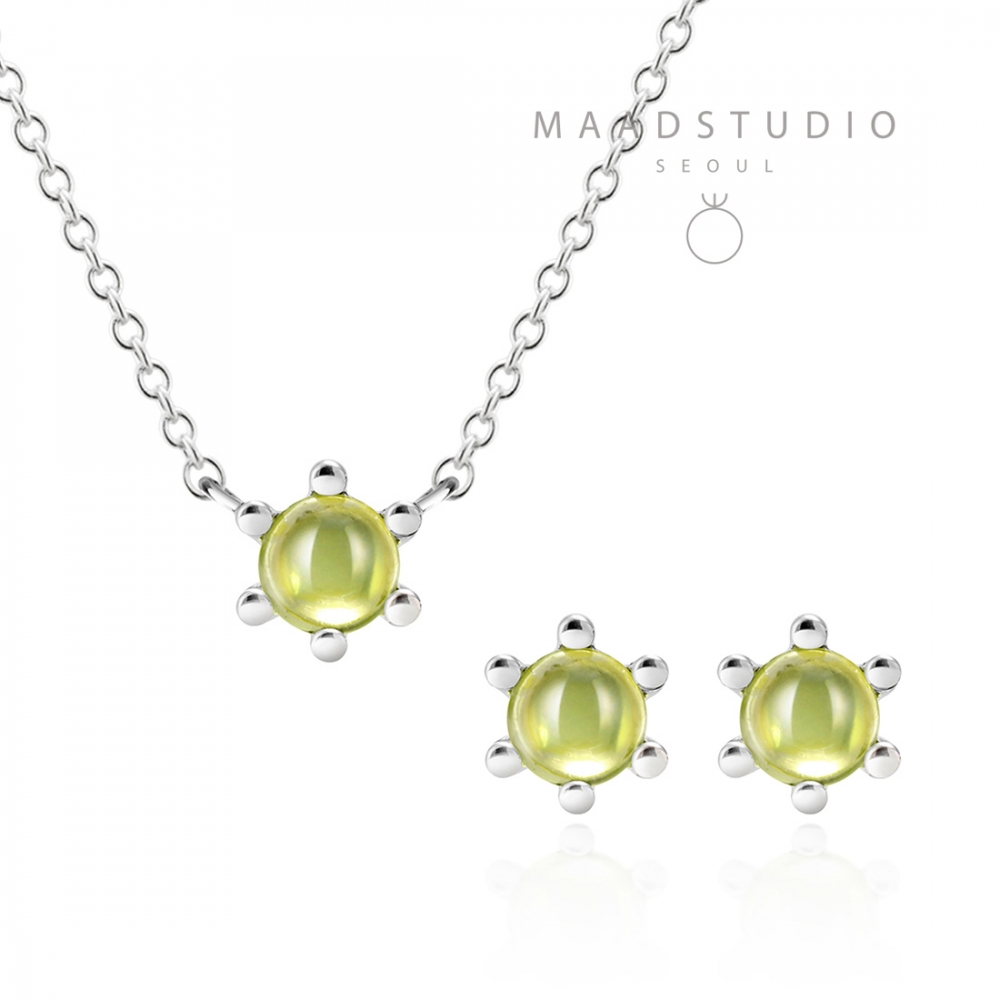 단델리온 Set Silver_925 peridot 0.3ct